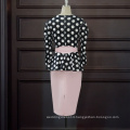 Summer Black Print Polka Dot Long Sleeve Chiffon Women Mini Casual Dresses